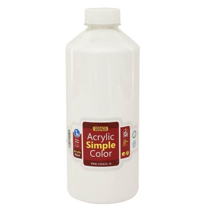 رنگ اکریلیک ساده 1 کیلویی  سفید کد acrylic simple 5340